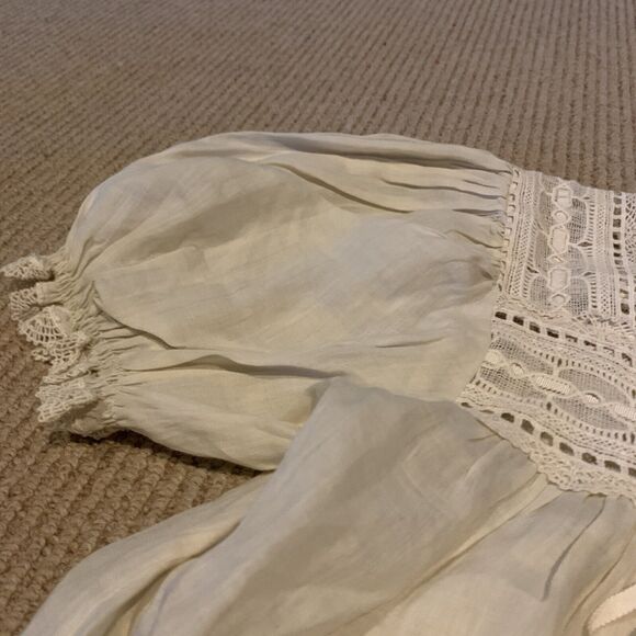 Doen Women's Anneth Puffed Sleeves Laced Square Neckline Blouse Tunic Sz XXS NWT - Picture 4 of 11